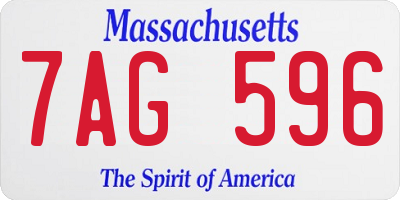MA license plate 7AG596