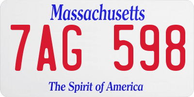 MA license plate 7AG598