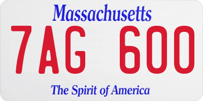 MA license plate 7AG600