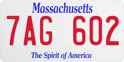 MA license plate 7AG602