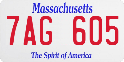 MA license plate 7AG605