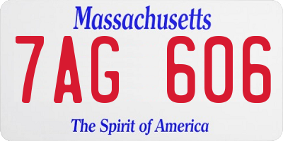 MA license plate 7AG606