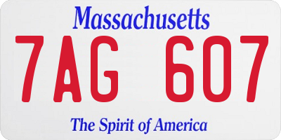 MA license plate 7AG607