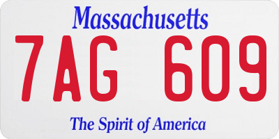 MA license plate 7AG609