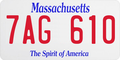 MA license plate 7AG610