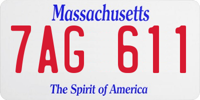 MA license plate 7AG611