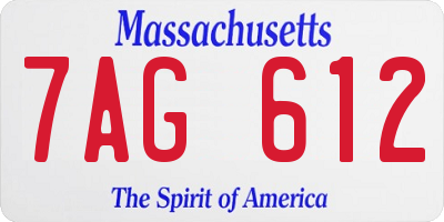 MA license plate 7AG612