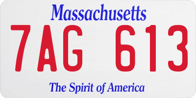 MA license plate 7AG613