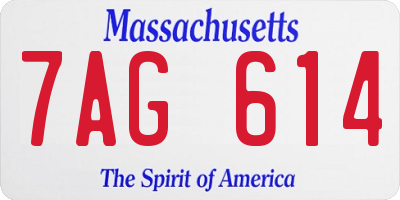MA license plate 7AG614