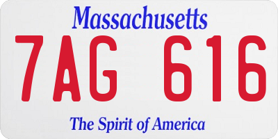 MA license plate 7AG616