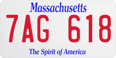 MA license plate 7AG618