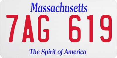 MA license plate 7AG619