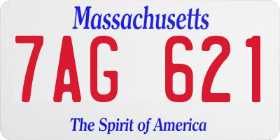 MA license plate 7AG621