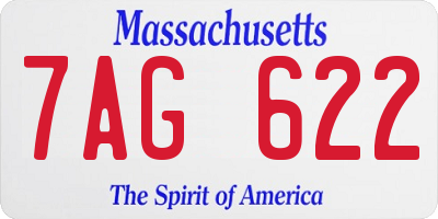 MA license plate 7AG622