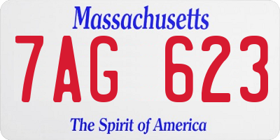 MA license plate 7AG623
