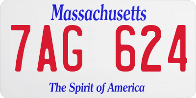 MA license plate 7AG624