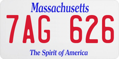 MA license plate 7AG626