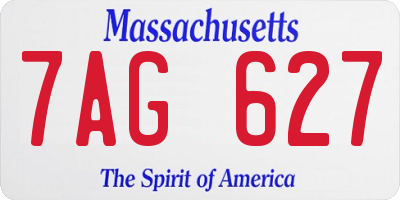 MA license plate 7AG627