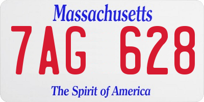 MA license plate 7AG628