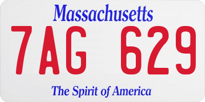 MA license plate 7AG629