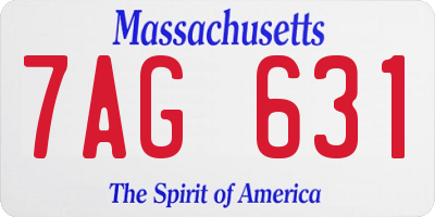 MA license plate 7AG631
