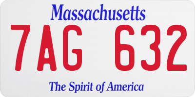 MA license plate 7AG632