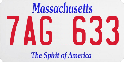 MA license plate 7AG633
