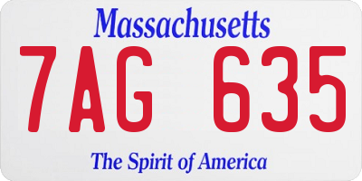MA license plate 7AG635