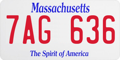 MA license plate 7AG636