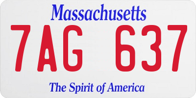 MA license plate 7AG637