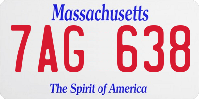 MA license plate 7AG638