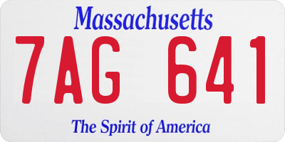 MA license plate 7AG641