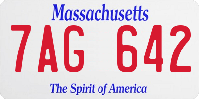 MA license plate 7AG642