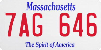 MA license plate 7AG646