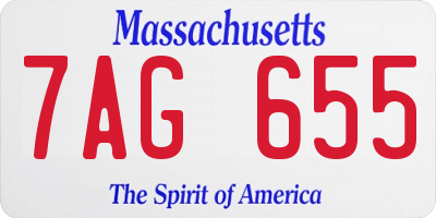 MA license plate 7AG655