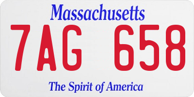 MA license plate 7AG658