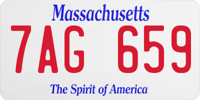 MA license plate 7AG659