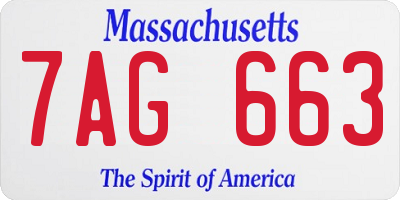 MA license plate 7AG663