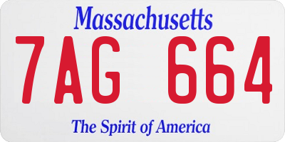 MA license plate 7AG664