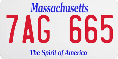 MA license plate 7AG665