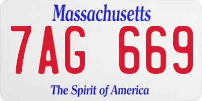 MA license plate 7AG669