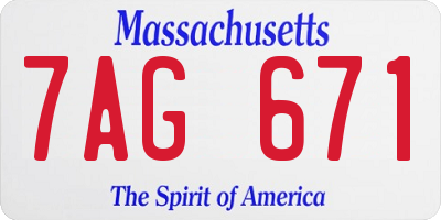 MA license plate 7AG671