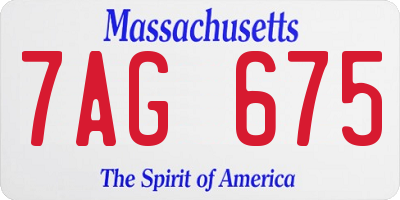 MA license plate 7AG675