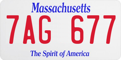 MA license plate 7AG677