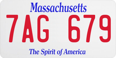 MA license plate 7AG679