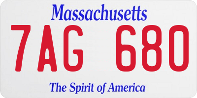 MA license plate 7AG680