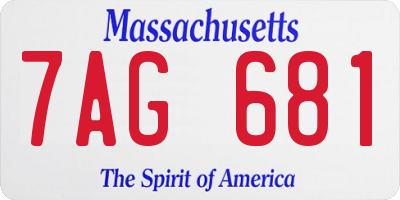 MA license plate 7AG681
