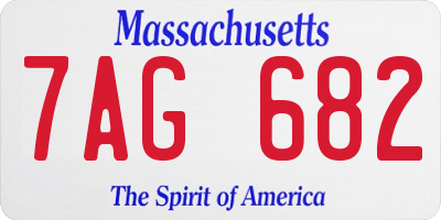 MA license plate 7AG682