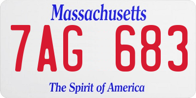 MA license plate 7AG683