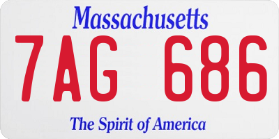MA license plate 7AG686